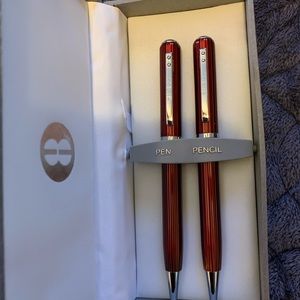 BILL BLASS pen & mechanical pencil set. Stunning opulent dark red/brown.